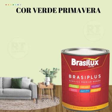 Imagem de Tinta Semi Brilho Verdes Parede 800ml Brasiplus Acrílica Lavável. - BR
