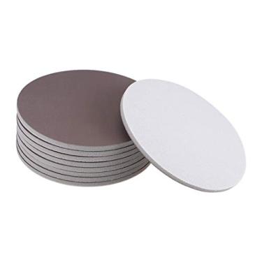 Imagem de uxcell Esponja de lixamento de 15 cm, disco de lixamento molhado/seco para carro, madeira, drywall, metal, marrom, corindo, gramatura 2000, 9 peças