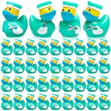 Imagem de VioraWhite 50 peças temáticas de patos mini bonecos de resina de patos pequenos bonecos de resina lembrancinhas de festa decorações de festa para artesanato, faça você mesmo, miniatura, paisagem