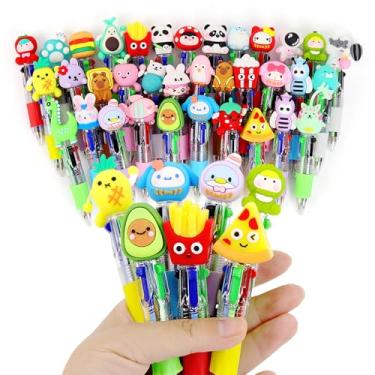Imagem de Pacote com 35 mini canetas multicoloridas em uma canetas divertidas 4 em 1 para crianças, lindas canetas esferográficas em massa para aniversários e festas infantis, presentes divertidos, canetas