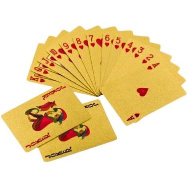 Imagem de Baralho de Cartas Dourado 54 Cartas à Prova dÁgua para Truco e Canastr