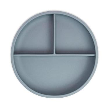 Imagem de Prato De Silicone Com Ventosa E Divisória Freso Baby - Cinza