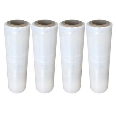 Imagem de Bobina Filme Stretch Transparente Manual 50Cm 16Kg Kit 4 Bob