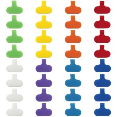 Imagem de BLLNDX 32 peças de etiquetas de cabo escritas à mão multicoloridas de nylon organizador de cabos de rede de computadores etiquetas de classificação de equipamentos eletrônicos, 8 cores