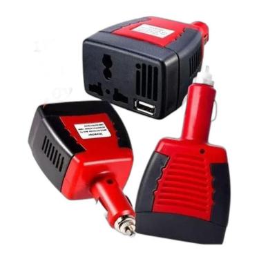 Imagem de Transformador 12V Para 110V Para Carro Moto 150W Com Tomada
