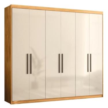 Imagem de Guarda Roupa Venice 6 Portas, 4 Gavetas E 3 Cabideiros Cinamon Touch-off White - Demóbile Cinamon Touch-off White