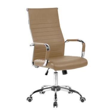 Imagem de Cadeira de Escritório Presidente Cromado Bege Duoffice DU510