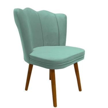 Imagem de Cadeira Pétala Decorativa Tecido Veludo Pés Palito, TIFFANY