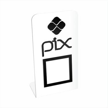 Imagem de Placa Pix QR Code Display Para Pagamentos Acrílico 3mm Branco (branco + preto)