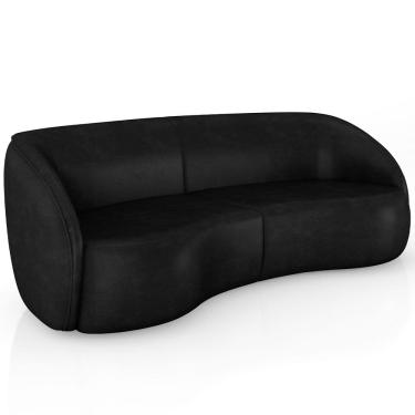 Imagem de Sofá 4 Lugares Para Sala Living Orgânico 288cm Eron M03 Couríssimo Preto - Lyam Decor