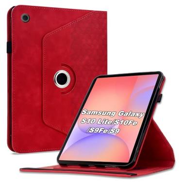 Imagem de Varohix Capa para Samsung Galaxy Tab S10 Lite/ S10 FE/ S9 FE 5G 10,9 polegadas/Tab S9 11 polegadas, capa protetora de couro PU com rotação de 360 graus com hibernar/despertar automático, suporte para