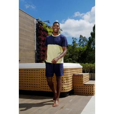 Imagem de Pijama Masculino Curto Algodão Amarelo - 268023 - Podiun Sleepwear, M