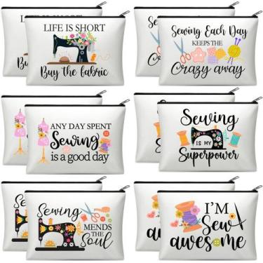 Imagem de Conjunto de bolsas de maquiagem Reginary Sewing, 12 peças, 23x17 cm, m