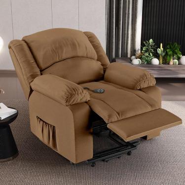 Imagem de Poltrona do Papai Reclinável Sala de Cinema Madrid Elevação Lift Elétrico PU Caramelo  G23