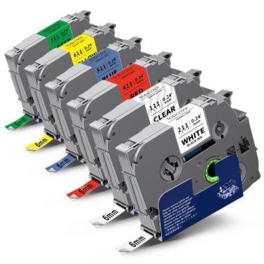 Imagem de Fita de etiqueta Topcolor, pacote com 6 mm, laminada para Brother P To
