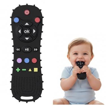 Imagem de Mordedor Aliviar dente bebê Controle sensorial borraha (Preto, Único)