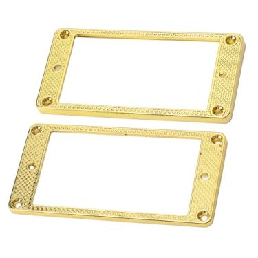 Imagem de Eujgoov Quadros de Montagem de Bobina Dupla para Captador de Guitarra Elétrica Humbucker Conjunto de Anel de Metal Plano Peça de Reposição Quadros de Montagem para Captadores