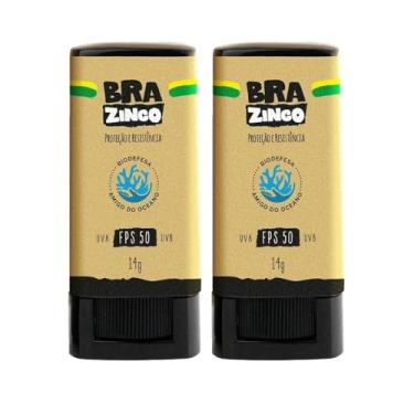 Imagem de Kit Duo Protetor Solar Facial Vegano Brazinco - Bege Médio