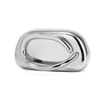 Imagem de Nefokfdus Bolsa clutch de acrílico para mulheres, exclusiva bolsa de noite moderna com alça de metal para festa de casamento, formatura formal, Prata