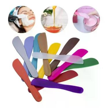 Imagem de Kit 6 Espátula Plástica Dompel Depilação Estética Creme