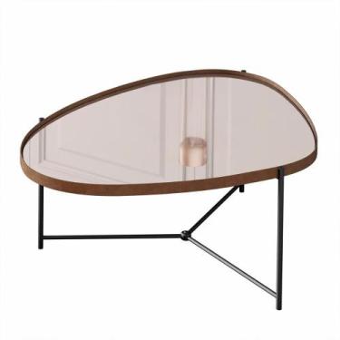 Imagem de Mesa de Centro Organica Alamanda Espelhada com Pés Metálicos - JB BECH