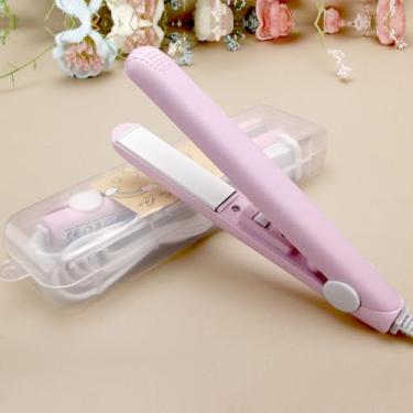 Imagem de Chapinha pequena, chapinha de lápis para cabelos curtos, corte Pixie e franja, modelador de cachos para cabelos curtos, mini alisador de cabelo para bordas com design antibeliscão, alisador de cabelo