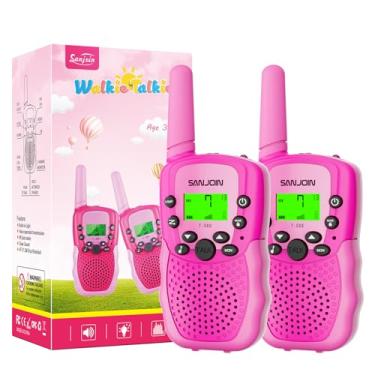 Imagem de SANJOIN Walkie Talkies Para Crianças, Brinquedos Para Meninos E Meninas De 4 A 6 Anos, Alcance De 3 Milhas, Walkie Talkie Para Acampamento, Ao Ar Livre, Presentes De Aniversário Para Meninas De 4 An