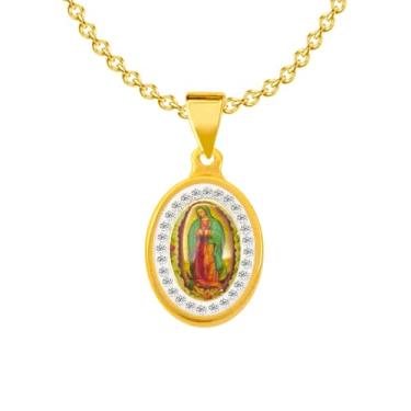 Imagem de MiiFort Blessed Virgin Mary Miraculous Catholic Oval Pendant Colares Religiosos Gargantilha de Aniversário Presente para Mulheres Filha Irmã Avó Neta, One Size, Metal, Sem Pedra Preciosa