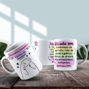 Imagem de Caneca De Porcelana 325ml Flork Profissões Feminino Educadora Infantil