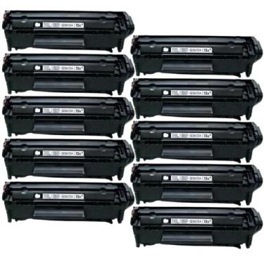 Imagem de Kit 10 toner compatível q2612a 2612a 12a 1010 1012 1015 1018 1020 1022