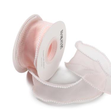 Imagem de 4 metros/rolo de fita de organza de 4 mm fita de malha com bordas de laço para fazer joias pacote de embrulho de presente vestido bolsa de roupas acessórios de casamento, aniversário, férias, festa