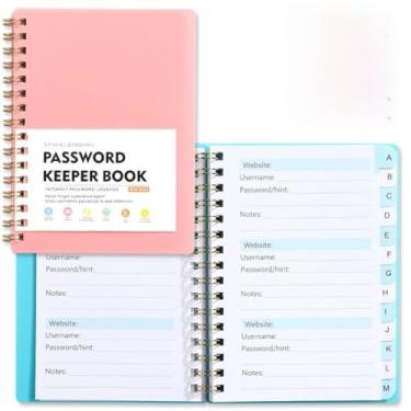 Imagem de Caderno de caderno, bobina, caderno, caderno, A6, tamanho mini, espiral, guardador de senhas, endereço de Internet (rosa)