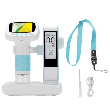 Imagem de Fafeicy CM5 Blue Kids Microscópio Digital, 1080P HD Portátil Com Temporizador de Tela de 2 Polegadas e Luzes LED, para Exploração Ao Ar Livre Brinquedo de Aprendizagem Científica