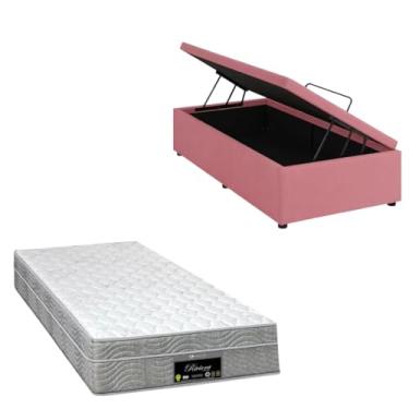 Imagem de Cama Box Baú Blindada com Colchão RivIera Molas Ensacadas 25cm de altura (SUEDE ROSA, Solteiro)