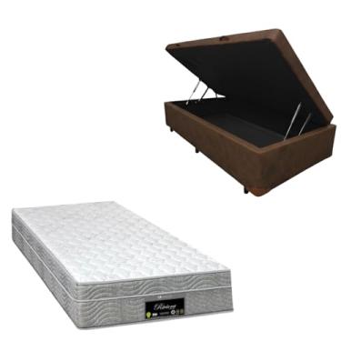 Imagem de Cama Box Baú Blindada com Colchão RivIera Molas Ensacadas 25cm de altura (CORINO MARROM, Solteiro)