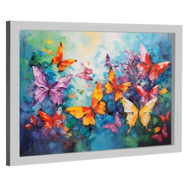 Imagem de Quadro Decorativo Borboletas Estilo Pintura