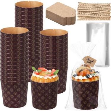 Imagem de Conjunto de moldes de papel para panetone Skylety 50 unidades 9,5x11x1