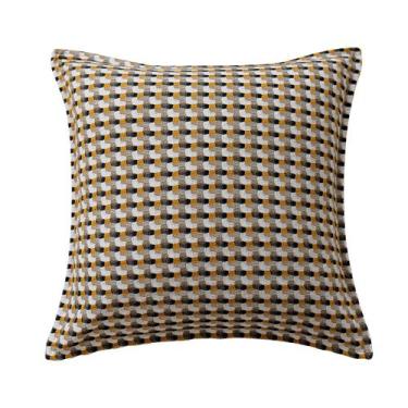 Imagem de Capa de travesseiro retrô nórdico com bordado floral cor café - yiweis