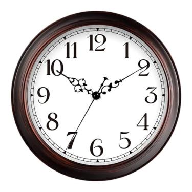 Imagem de Relógio de parede vintage para sala de jantar, 30 cm / 30.5 cm relógio de quartzo silencioso, relógio de pêndulo decorativo, bateria operada, design retrô escritório clássico para, casa e quarto sala