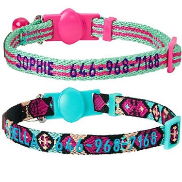 Imagem de Coleiras de segurança para gatos Blueberry Pet 10+ Padrões, coleiras para gatos personalizadas, coleiras para gatos e coleiras, conjunto de acessóriosBlueberry Pet Customized - 9"-13" Neck