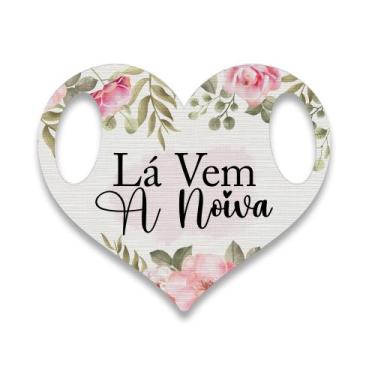 Imagem de Placa La Vem A Noiva Mdf Corte Premium Daminha Casamento - Deliquadros