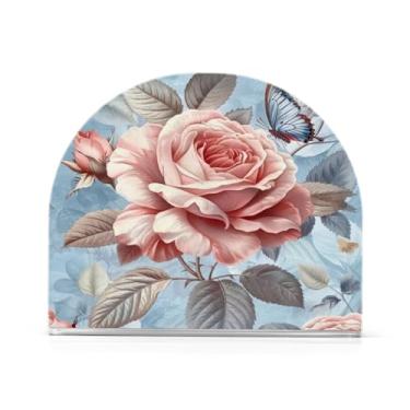 Imagem de Qilmy Lindo porta-guardanapos de rosas para mesas – Porta-guardanapos para cozinha, porta-guardanapos de mesa, porta-guardanapos de coquetel, porta-guardanapos de papel312