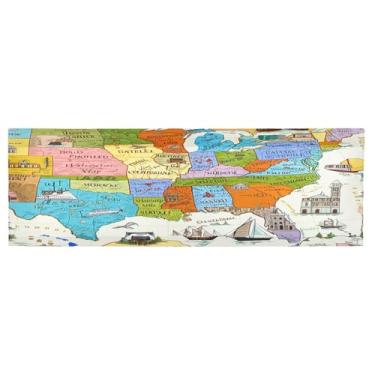 Imagem de Qilmy Cortinas de sanefa de mapa do mundo colorido para cozinha ou banheiro, sanefas de tratamento de janela com bolso para varão 137 x 45 cm para filtragem de luz, sala de estar, quarto381