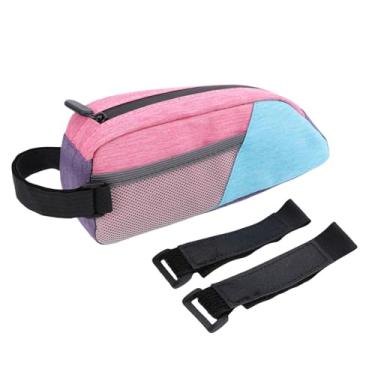 Imagem de Diydeg Bolsa para Quadro de Bicicleta, Bolsa para Tubo Superior de Bicicleta de 0,8L Com Bolso de Malha, 2 Alças de, Bolsa de Armazenamento para Mountain Bike, Ciclismo Ao Ar Livre, (Rosa Roxo)