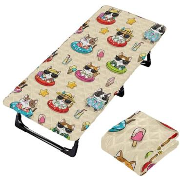 Imagem de Burbuja Lençol de berço com desenho animado de gatos e cães, para crianças, tapete acolchoado portátil com elástico para meninas e meninos, lavável na máquina, 63,5 x 127 cm