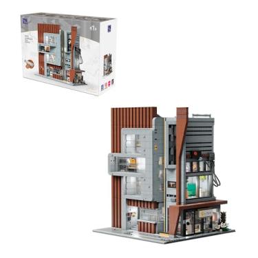 Imagem de PANTASY Kit de Construção de Estúdio de Arquitetura, Blocos de Montar e Brinquedo de Montar para Adultos, Escritório Moderno 3 Andares com LED, Cena de Rua Modular com 5 Minifiguras