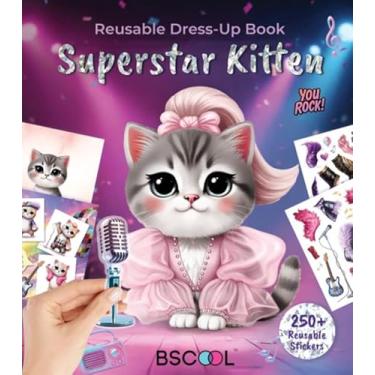 Imagem de Sticker Dress Up Superstar Kitten - Kids Activity Book Learn Fashion Design for Kitten with Guides and 270+ Reusable Stickers. Gift for Girls Ages 5,6,7,8
