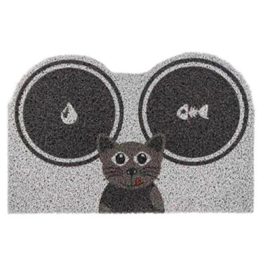 Imagem de Tapete Entrada Porta Casa Apartamento Capacho 40x60 40x75 Home Bem Vindo Diversos Bege Preto Cinza(Hora do Lanche Cat 40x60)