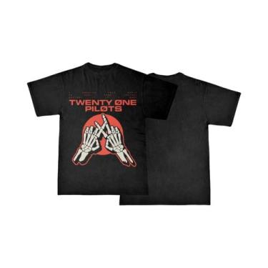Imagem de Camiseta Casual Vintage Unissex Oversized Twenty One Pilots Manga Curt