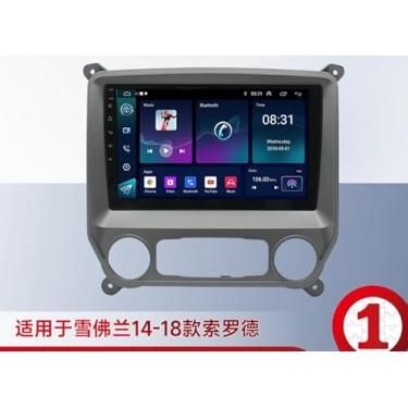 Imagem de Rádio estéreo para carro Android 14 para Chevy Silverado GMC Sierra 2014-2018, rádio 4 + 64 G com CarPlay sem fio/Android Auto, rádio IPS HD com tela sensível ao toque de 10 polegadas com WiFi/GPS